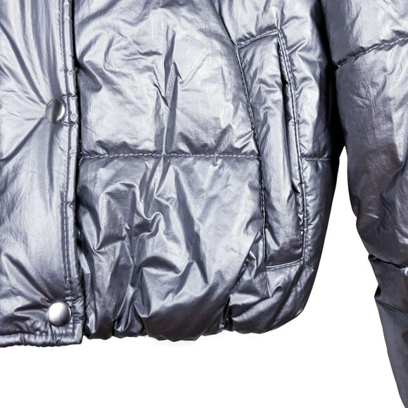 bar III Silver Metallic Puffer Jacket - Small - Picture 10 of 15